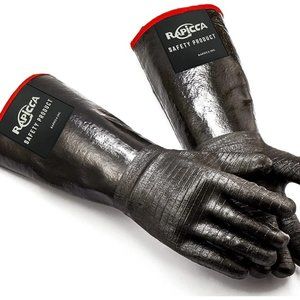 RAPICCA BBQ Gloves 17" 700℉ Grill Smoker Cooking Pit Barbecue Textured Palm Blk.